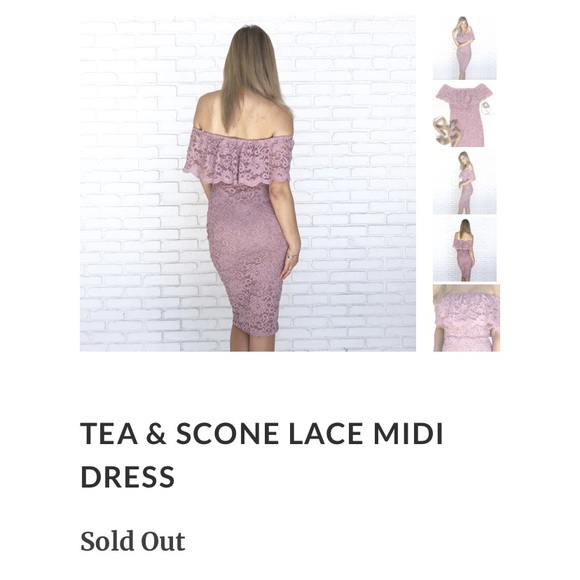 Mauve pink lace midi dress - Picture 5 of 5